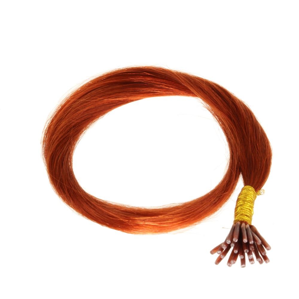 hair2heart 200 x Microring I-Tip Extensions aus Echthaar, 40cm, 0,5g Strähnen, glatt - Farbe 350 kup
