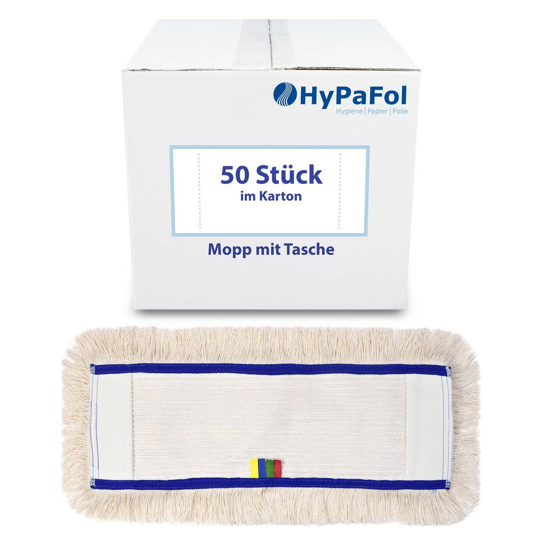 Profi Wischbezug aus Baumwolle | 40cm Breite | 50er-Pack | für alle Bodenarten und Bodenwischer | Er