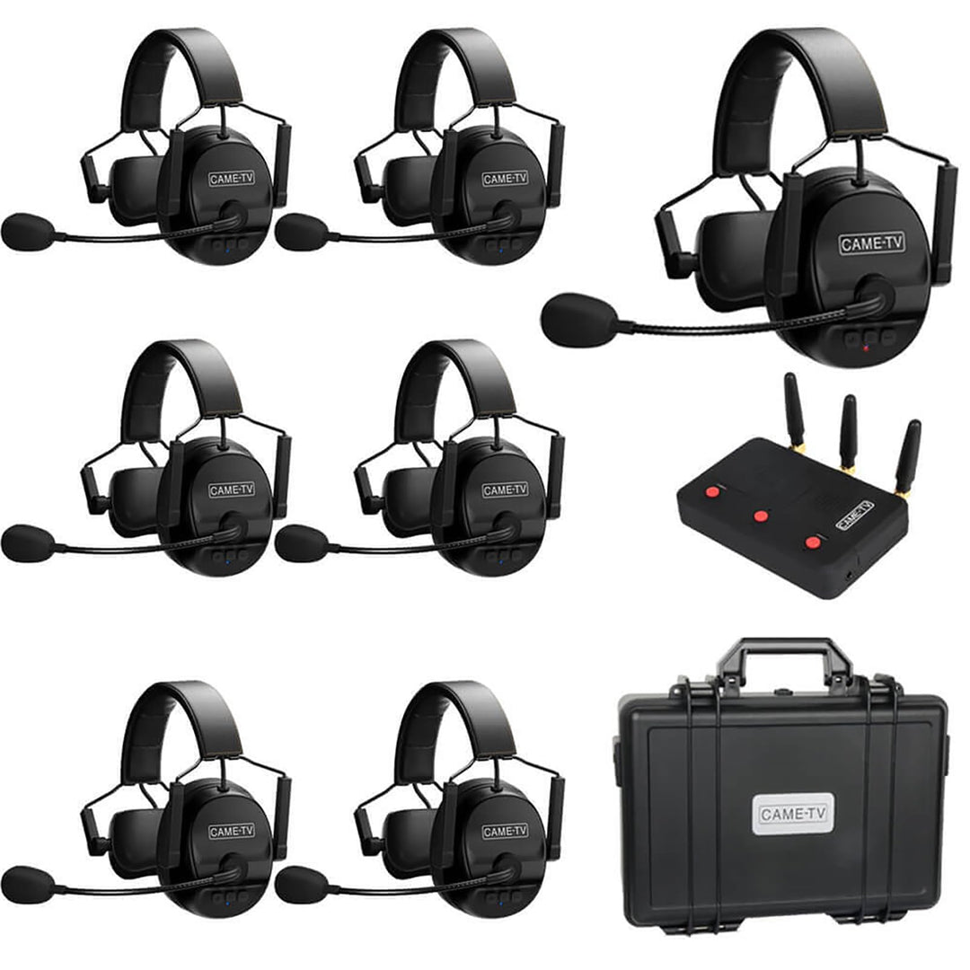 cametv 7er-Pack Kuminik8 1.9GHz drahtloses Intercom-Headset, Vollduplex-Intercom-Kommunikationssyste