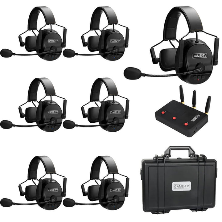 cametv 7er-Pack Kuminik8 1.9GHz drahtloses Intercom-Headset, Vollduplex-Intercom-Kommunikationssyste