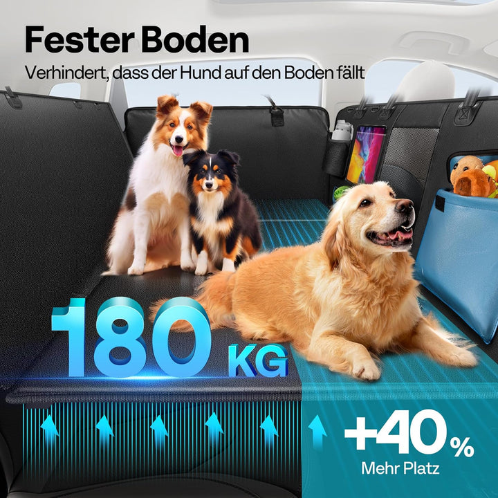 Hundedecke für Auto Rückbank Hundesitzbezug mit Harter Unterseite inkl. Seitenschutz und Sichtfenste