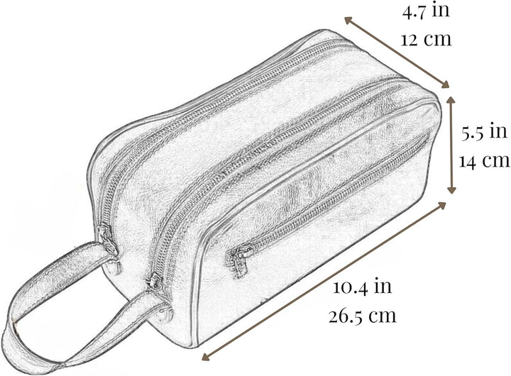 Kulturbeutel Leder Herren - Kosmetikbeutel - Waschtasche für Männer - 100% Echtleder - Hochwertige K