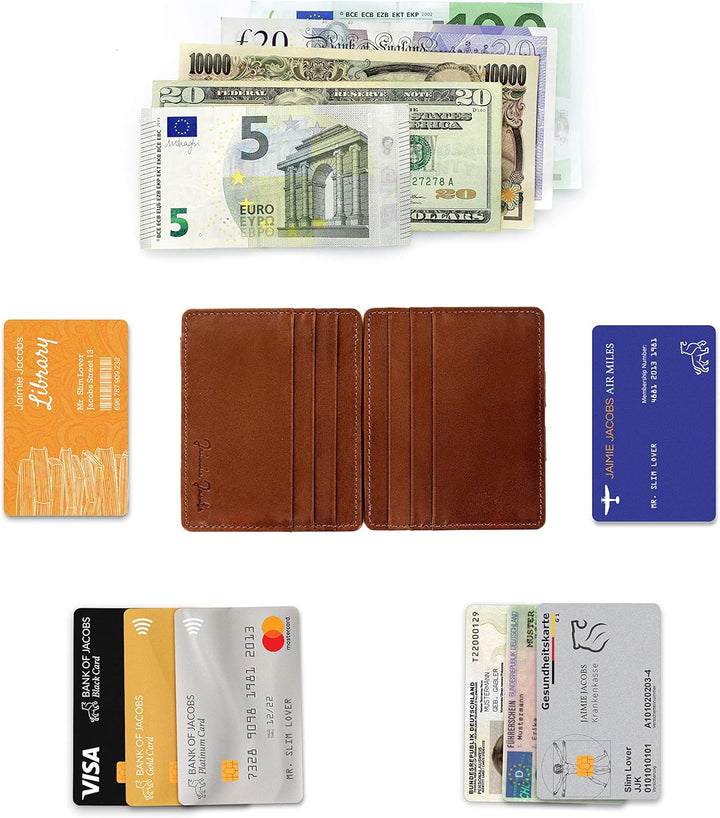 Jaimie Jacobs Flap Boy Slim ohne Münzfach Magic Wallet integrierter RFID Schutz Magischer Geldbeutel