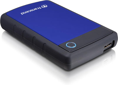 Transcend TS4TSJ25H3B 4TB portable Festplatte (HDD) in grau/blau mit Backup-Funktion (Datensicherung