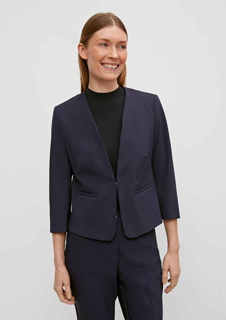comma Blazer mit kurzem Schnitt, 5976 Blau