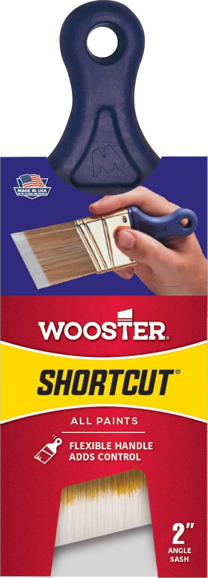 Wooster Brush Q3211-2 Shortcut-Winkel-Pinsel, 5,1 cm, Weiss, Nylon-Polyester-Mischung, 5,1 cm 5 cm P