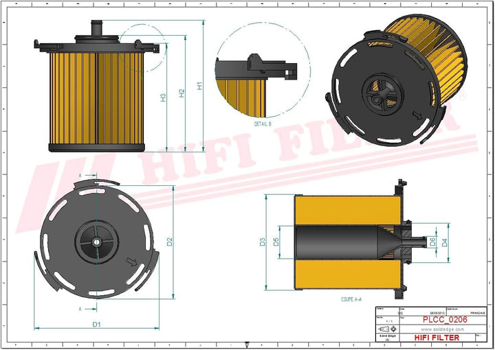 HIFI FILTER Kraftstofffilter SN 70384 kompatibel mit SK 48577, PF46004, DRK00372, PE995, KX387D, PU1
