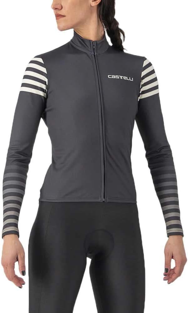 CASTELLI Damen Autunno Ls Jersey Sweatshirt XS Dark Gray/Chalk, XS Dark Gray/Chalk