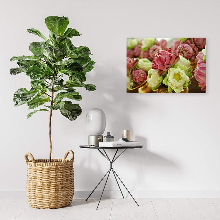 Leinwandbild XXL Blumen Wandbild Kunst Pflanze mehrfarbig 120x80 cm Leinwandbild 120x80 cm mehrfarbi