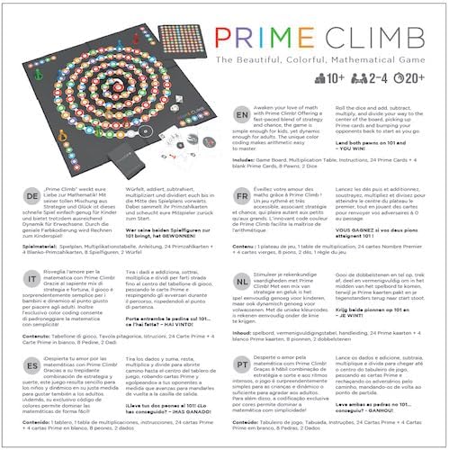 ThinkFun - 76429 - Prime Climb - Das farbenfrohe Mathespiel für Jungen und Mädchen ab 10 Jahren, auc
