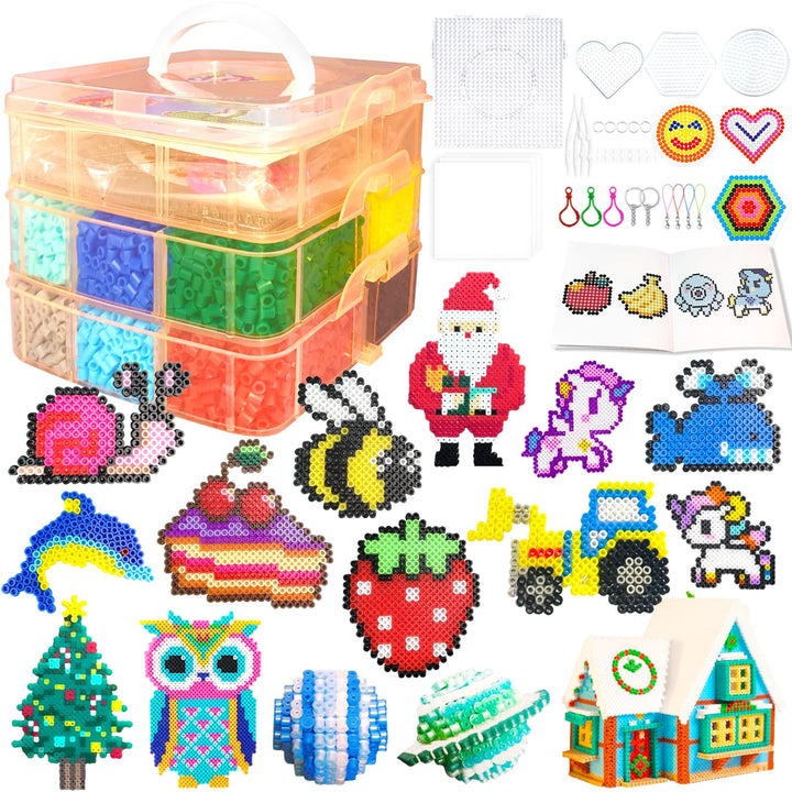 Sicherungsperlen-Set für Kinder – 11000 Sicherungsperlen, 20 Farben, 5 mm Perlen, Bastelsets mit Auf