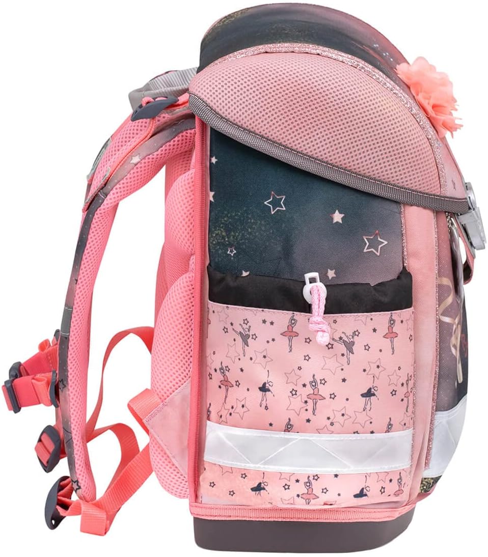 Belmil Classy Schulranzen Set 4 - teilig (403-13/AG/S) Ballerina Black Pink, Ballerina Black Pink