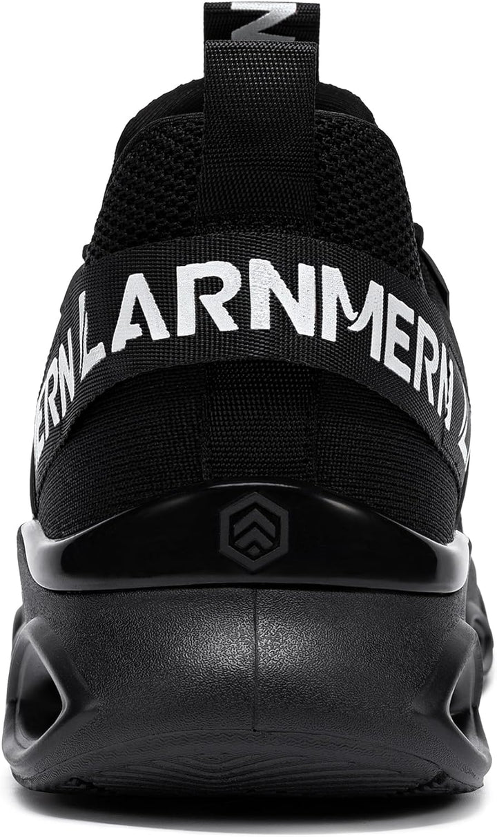 LARNMERN Arbeitsschuhe Herren Sicherheitsschuhe Mode Anti Smashing Stahlkappenschuhe Atmungsaktiv Dä