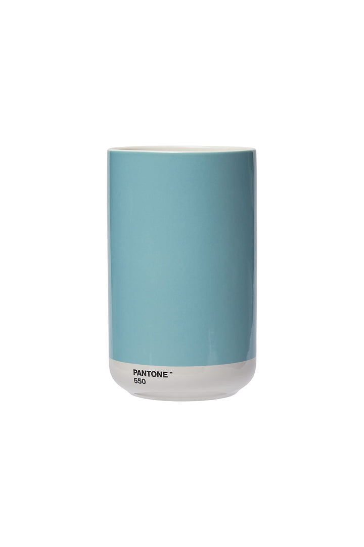 PANTONE Porzellan Vase mit Geschenkbox, Jar, dekorative hochwertige Blumenvase, 1 Liter, Light Blue