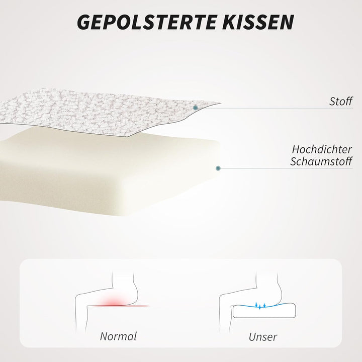 HOMCOM Schreibtischstuhl Homeoffice Stuhl mit Samt-Leinenoptik, gewölbter Rückenlehne, Höhenverstell