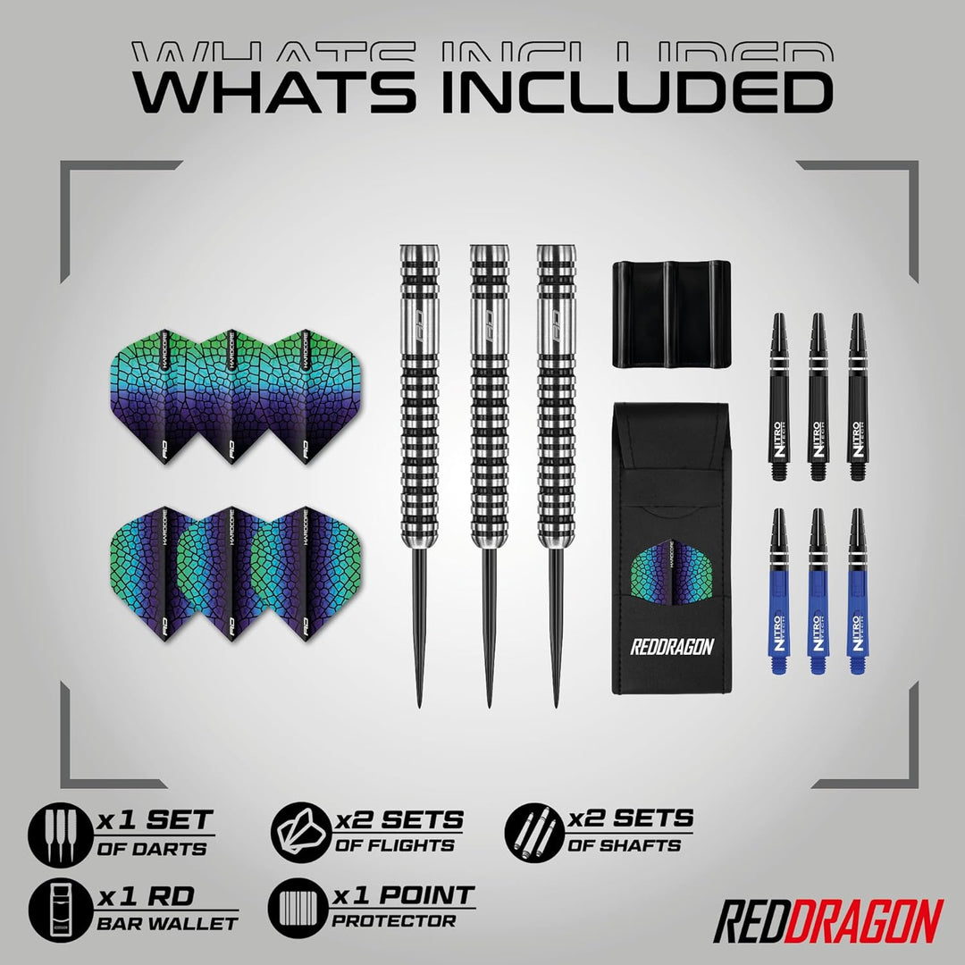 RED DRAGON Dragonfly 3: 20g, 22g oder 24g Tungsten Darts mit Flights und Schäfte, 22G