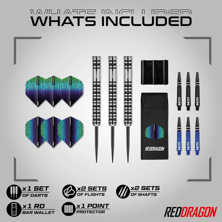 RED DRAGON Dragonfly 3: 20g, 22g oder 24g Tungsten Darts mit Flights und Schäfte, 22G