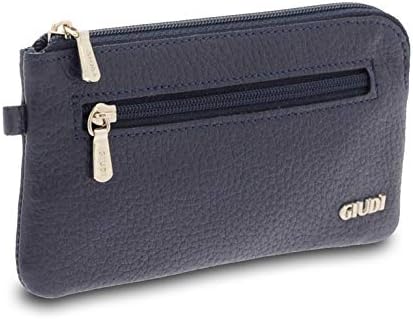 GIUDI ® - Schlüsselanhänger mit Ringen aus Kalbsleder echtes Leder Blau, Blau
