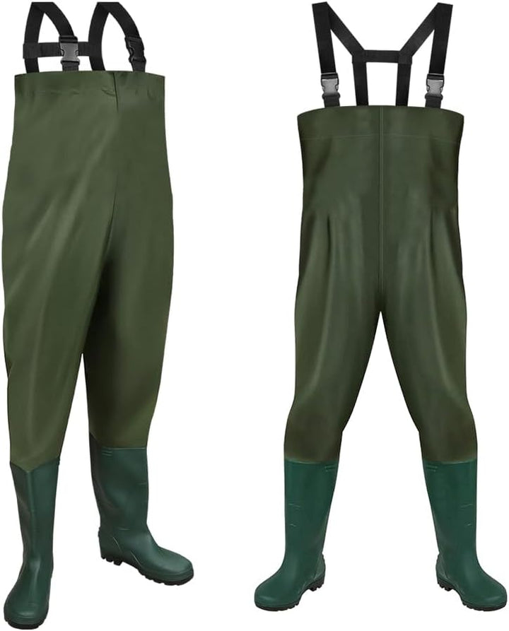 Jiubiaz Wathose 70D Nylon Composite PVC Angelhose, mit rutschfesten Gummistiefeln, Teichhose, Hochwa