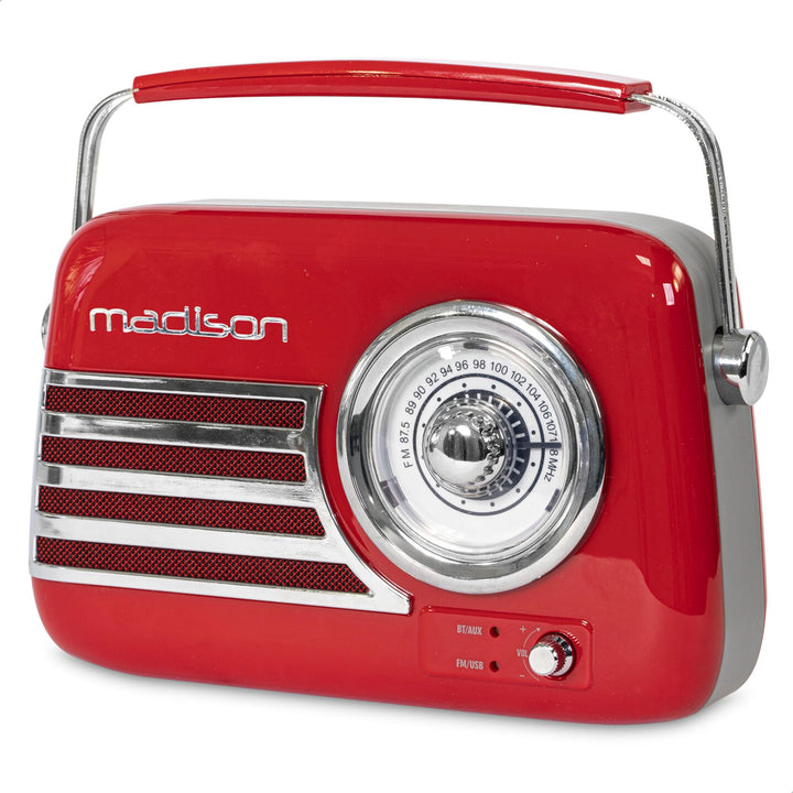 FREESOUND-VR40R - MADISON - 30W Vintage-Radio mit langer Batterielaufzeit, Bluetooth, USB und UKW -