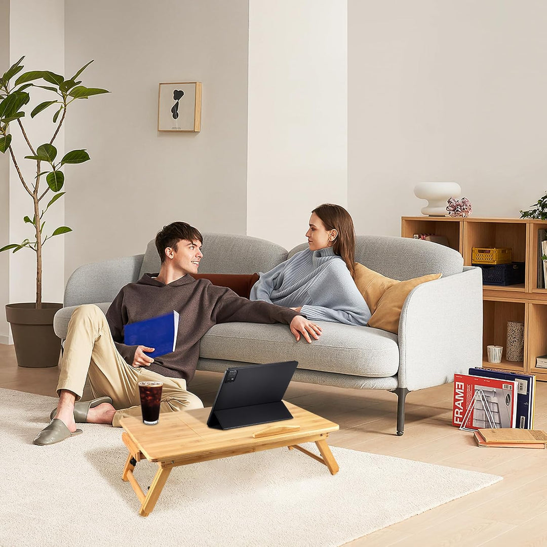 Lapdesk Laptop-Tablett aus Bambus, verstellbarer Winkel, höhenverstellbar, zusammenklappbar (DW38154