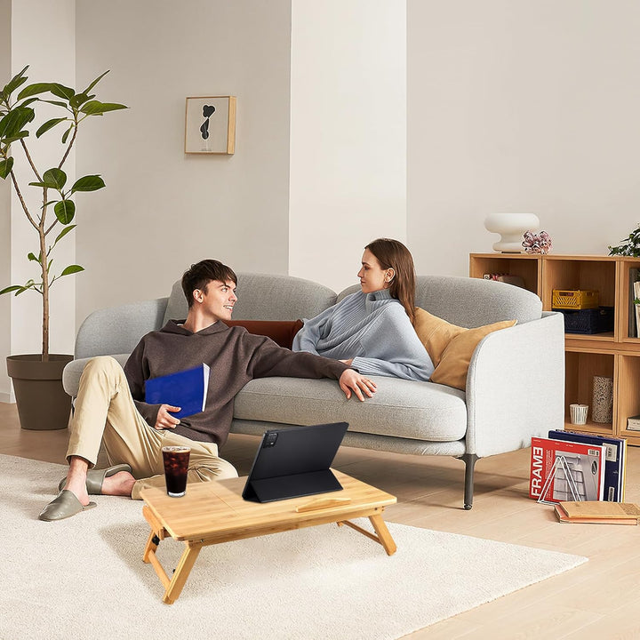 Lapdesk Laptop-Tablett aus Bambus, verstellbarer Winkel, höhenverstellbar, zusammenklappbar (DW38154