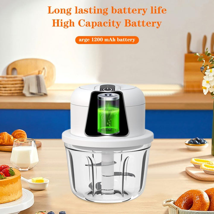 Mini Zwiebel Zerkleinerer Elektrisch,Elektrischer Küchenzerkleinerer 350ml, USB-Aufladung, Kabellose
