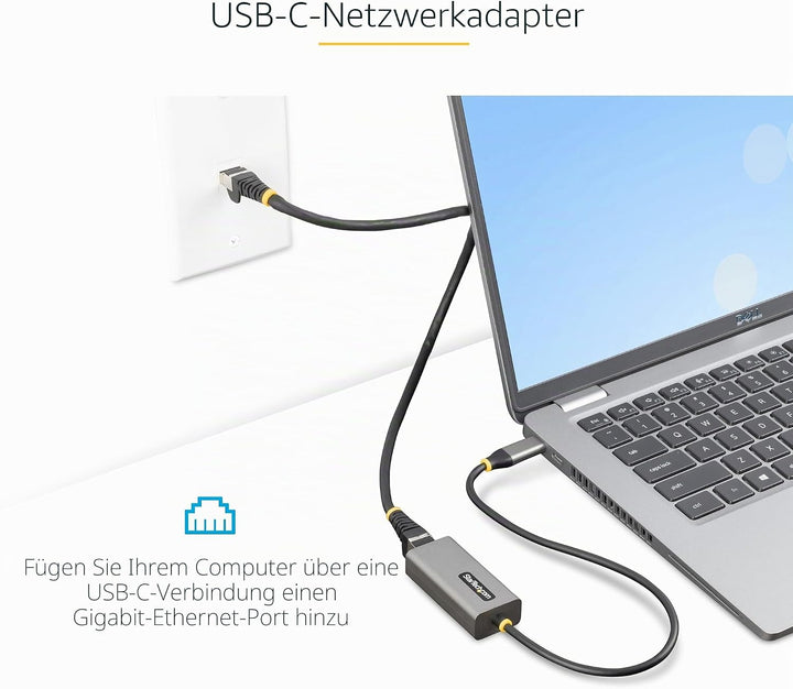 StarTech.com USB C Gigabit Ethernet Adapter, 10/100/1000 Mbit/s, USB C 3.0 zu LAN Adapter mit ASIX A