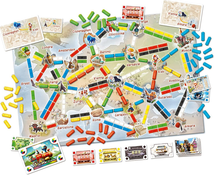 Asmodee Italien 8516 – Ticket to Ride ersten Reise Edizione Italiana TTR: First Journey, TTR: First