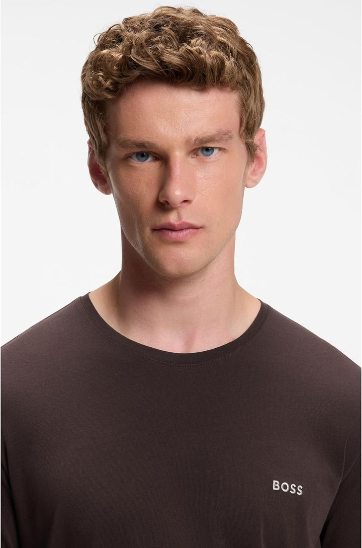 BOSS Herren Mix&amp;Match Ls-Shirt R 10259900 Loungew_Longsleeve XS Dark Brown, XS Dark Brown