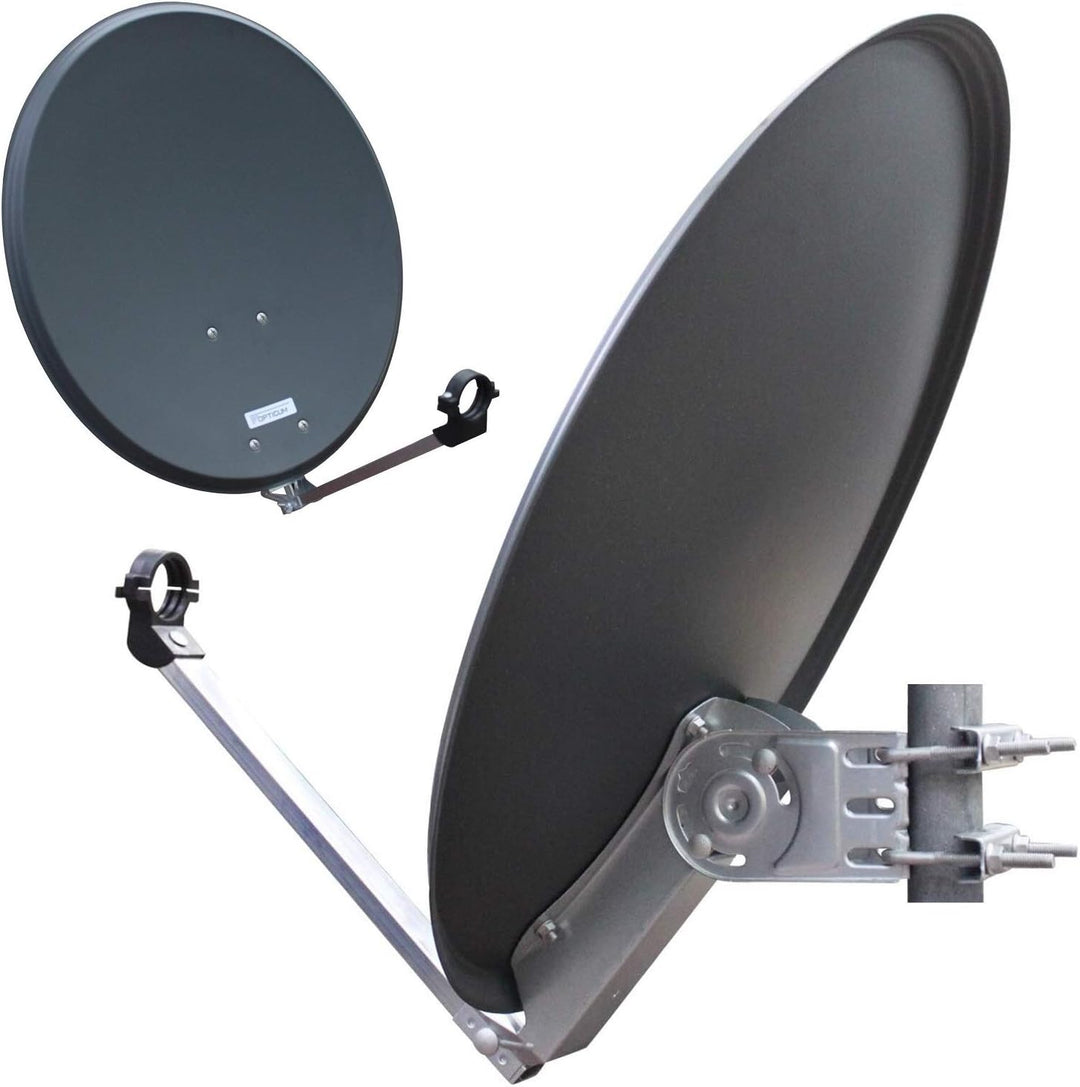 HD Sat Anlage 80 cm Spiegel + Opticum Quad LNB für 4 Teilnehmer + 50m Kabel + 40cm Wandhalter + SAT