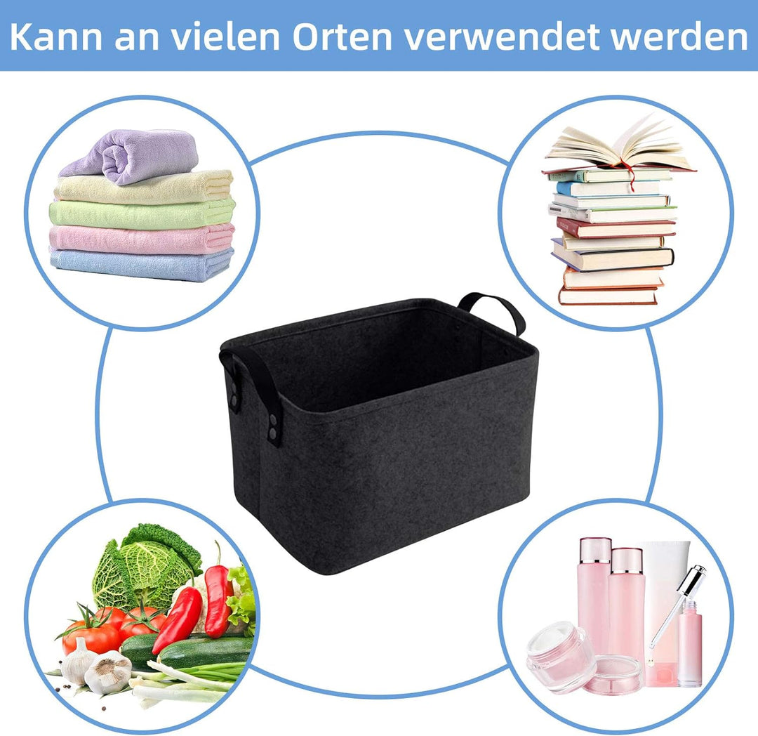 LITLANDSTAR felt storage basket, faltbar filz aufbewahrungsbox für Regal,Wäsche,Schrank,Spielzeug od