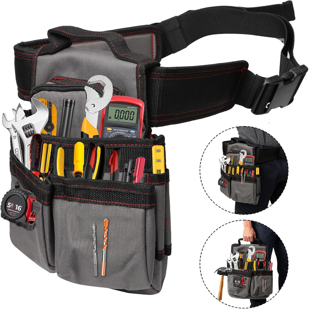 Werkzeuggürtel Herren, Magnetische Werkzeugtasche Gürtel mit 7 Taschen, Abnehmbare und Verstellbare