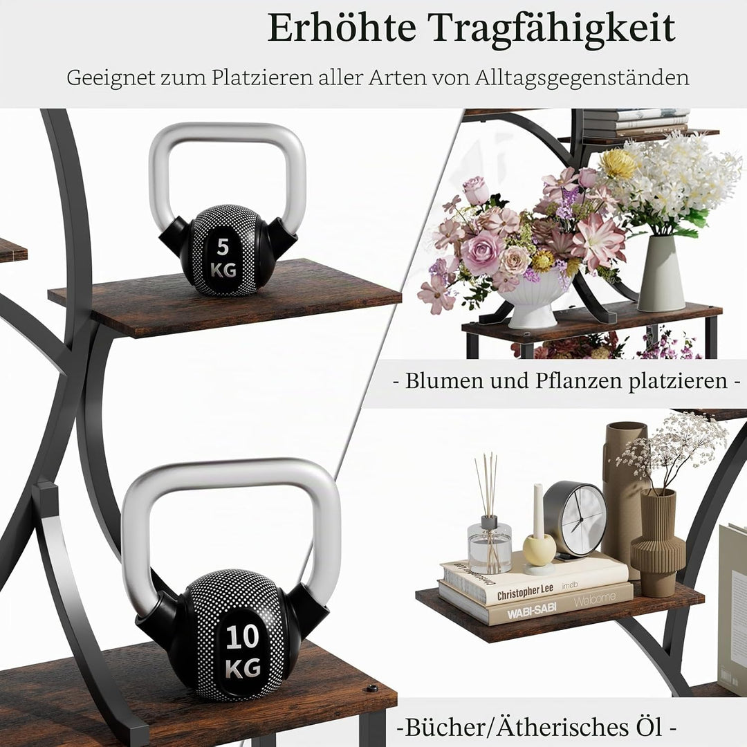 unho Blumenständer 8 Ebenen, Metall Pflanzenregal, Blumentreppe Blumenregal für Innen Garten Balkon,