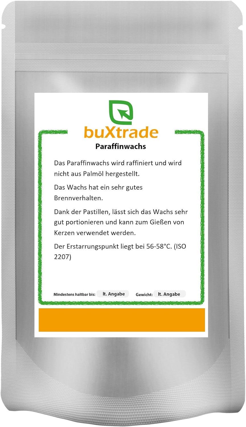 Buxtrade Paraffinwachs | Wachs | Kerze | Pastillen | Kerzen giessen 5 kg