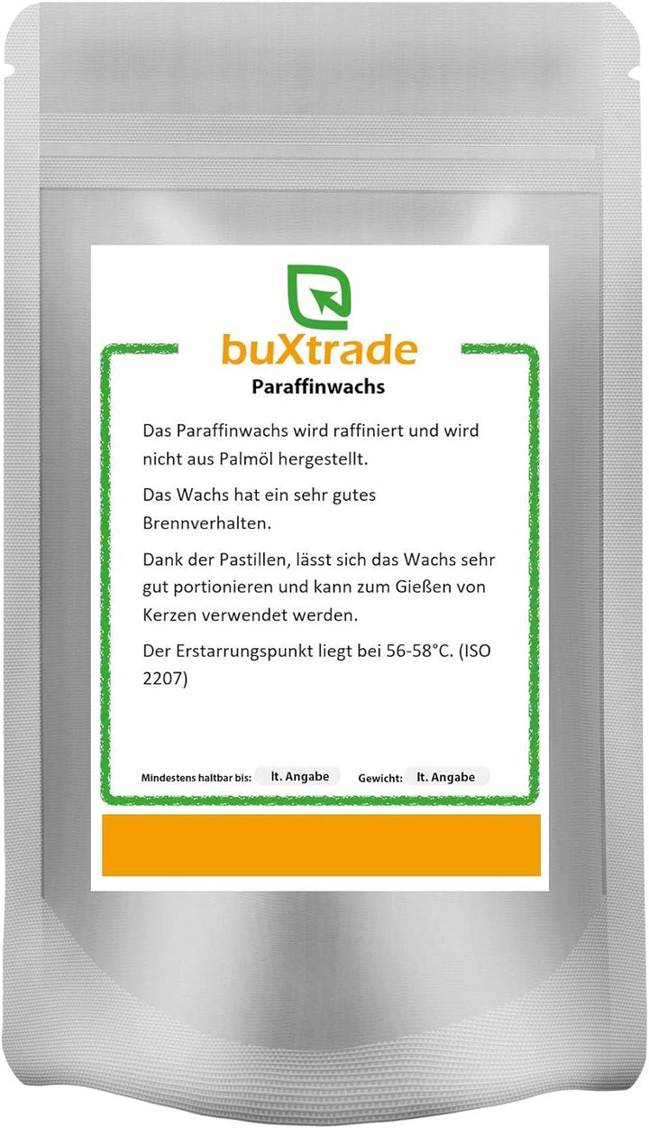 Buxtrade Paraffinwachs | Wachs | Kerze | Pastillen | Kerzen giessen 5 kg
