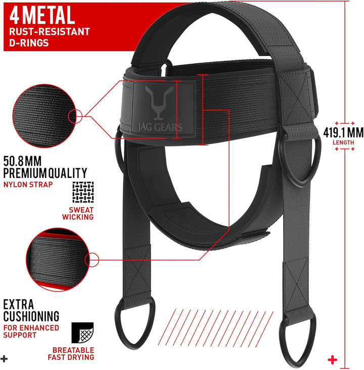Neck Trainer Neck Training - 7 mm Neoprene Padded Neck Trainer with 110 cm Long Adjustable Steel Cha