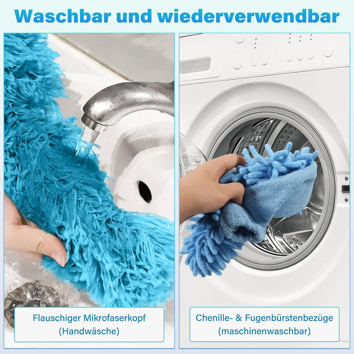 marysgift Staubwedel Teleskop Set, Staubwedel Lang Ausziehbar 310 cm, Staubwedel Waschbar mit 7×43 c