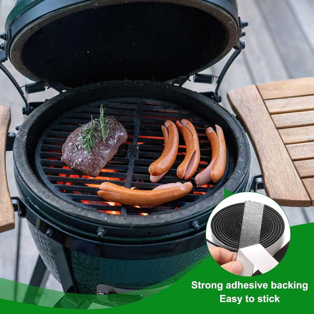 QUARKZMAN Smoker Dichtungsringe 14FT 1" x 1/8" Hochtemperatur-Grilldichtung Ersatz Hochtemperatur-BB