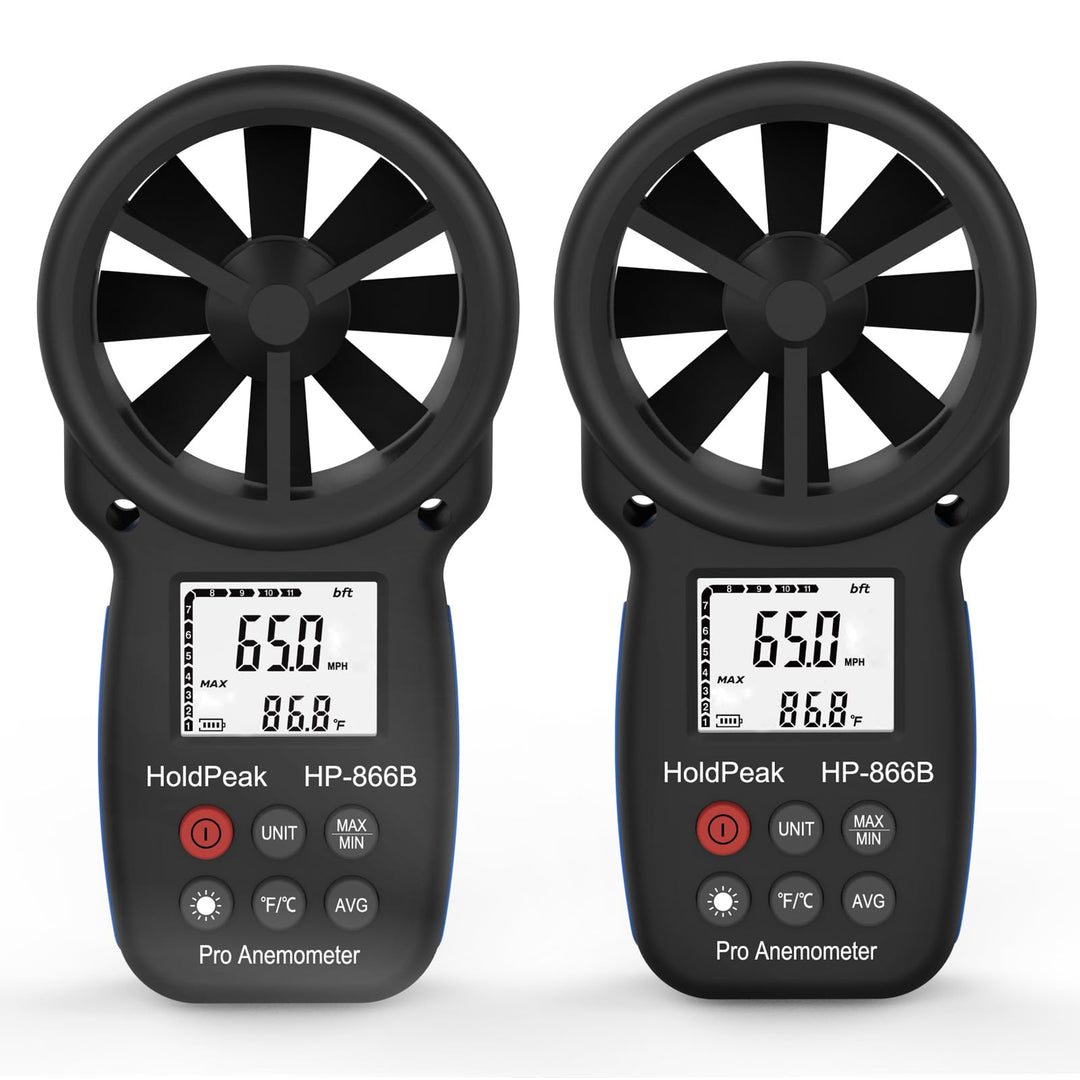 HoldPeak 866b Digitales Anemometer Wind Speed Meter für Measuring Wind Speed, Temperatur und Wind Ch