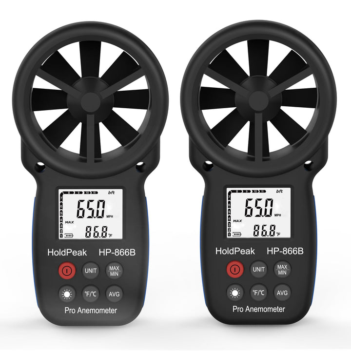 HoldPeak 866b Digitales Anemometer Wind Speed Meter für Measuring Wind Speed, Temperatur und Wind Ch