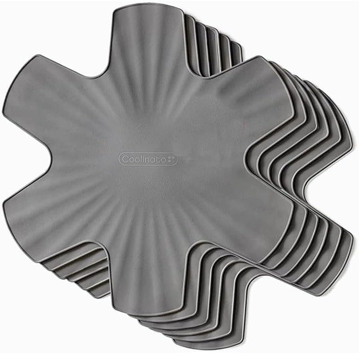 Coolinato - Pfannenschoner aus Silikon 6er Set 35 cm Grau - Universeller Topfuntersetzer, Pfannensch