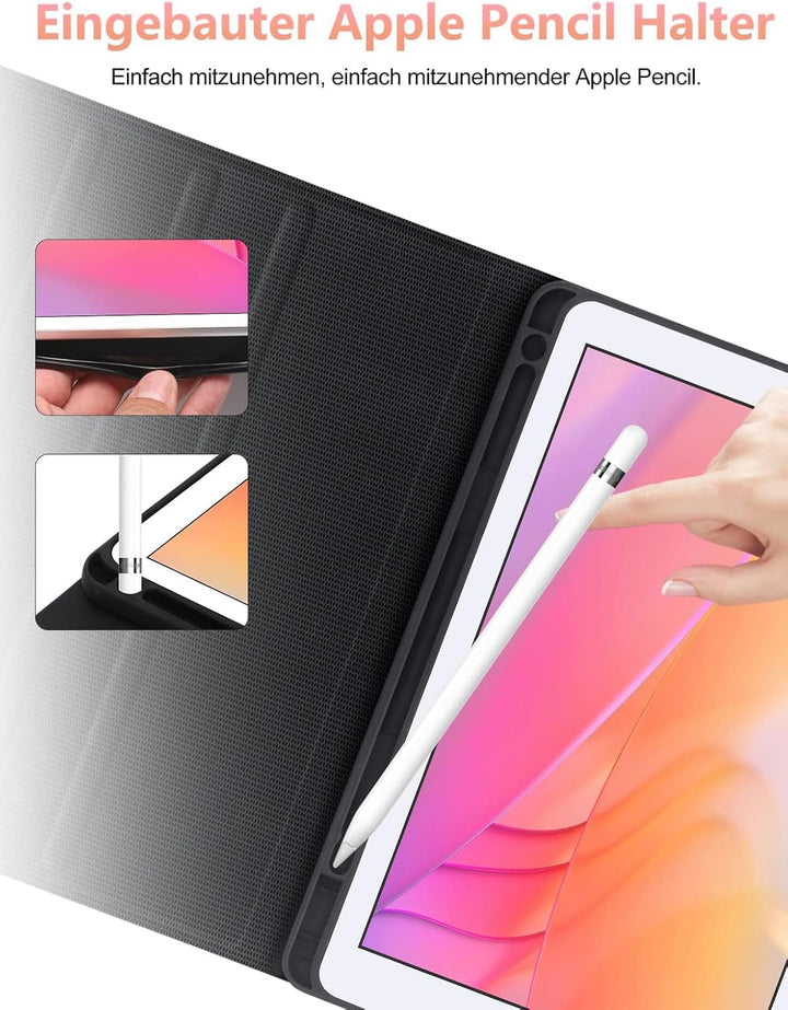 IVEOPPE Tastatur iPad 6. Generation - Tastatur Hülle für iPad 9.7, Magnetisch Abnehmbarer QWERTZ Blu