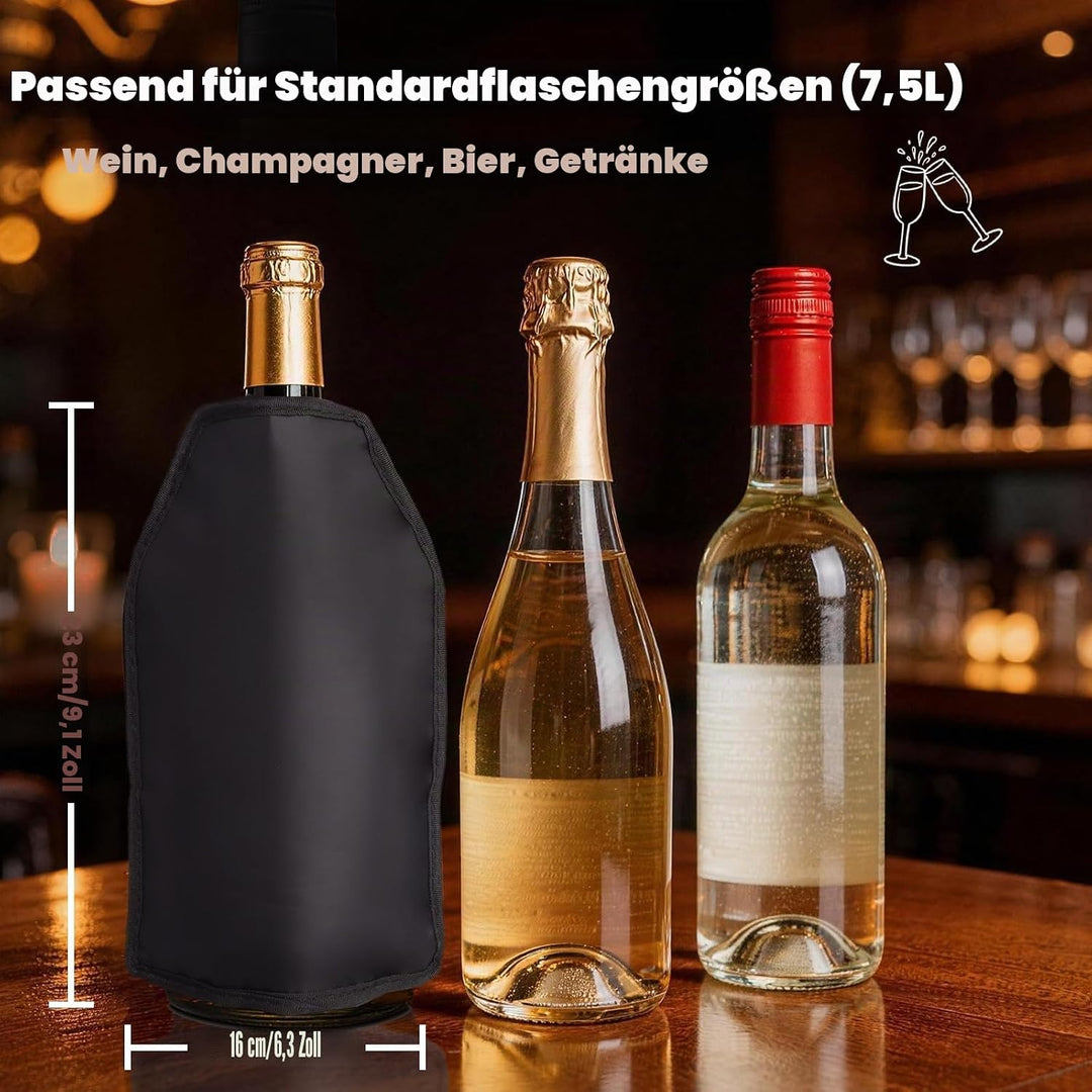 2 Stück Weinkühler Manschette, Kühlmanschette Weinflaschen, Flaschenkühler Wein für Unterwegs, Weinf