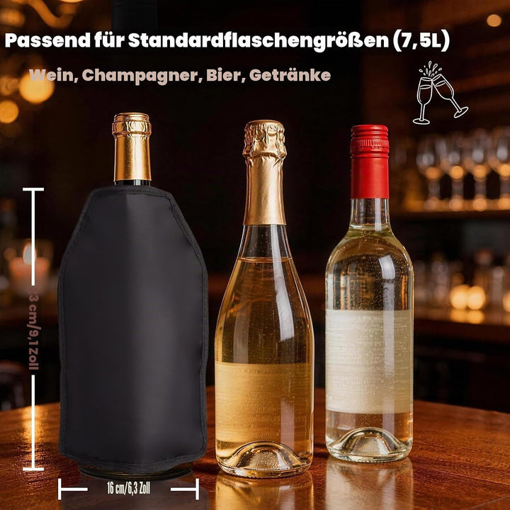 2 Stück Weinkühler Manschette, Kühlmanschette Weinflaschen, Flaschenkühler Wein für Unterwegs, Weinf
