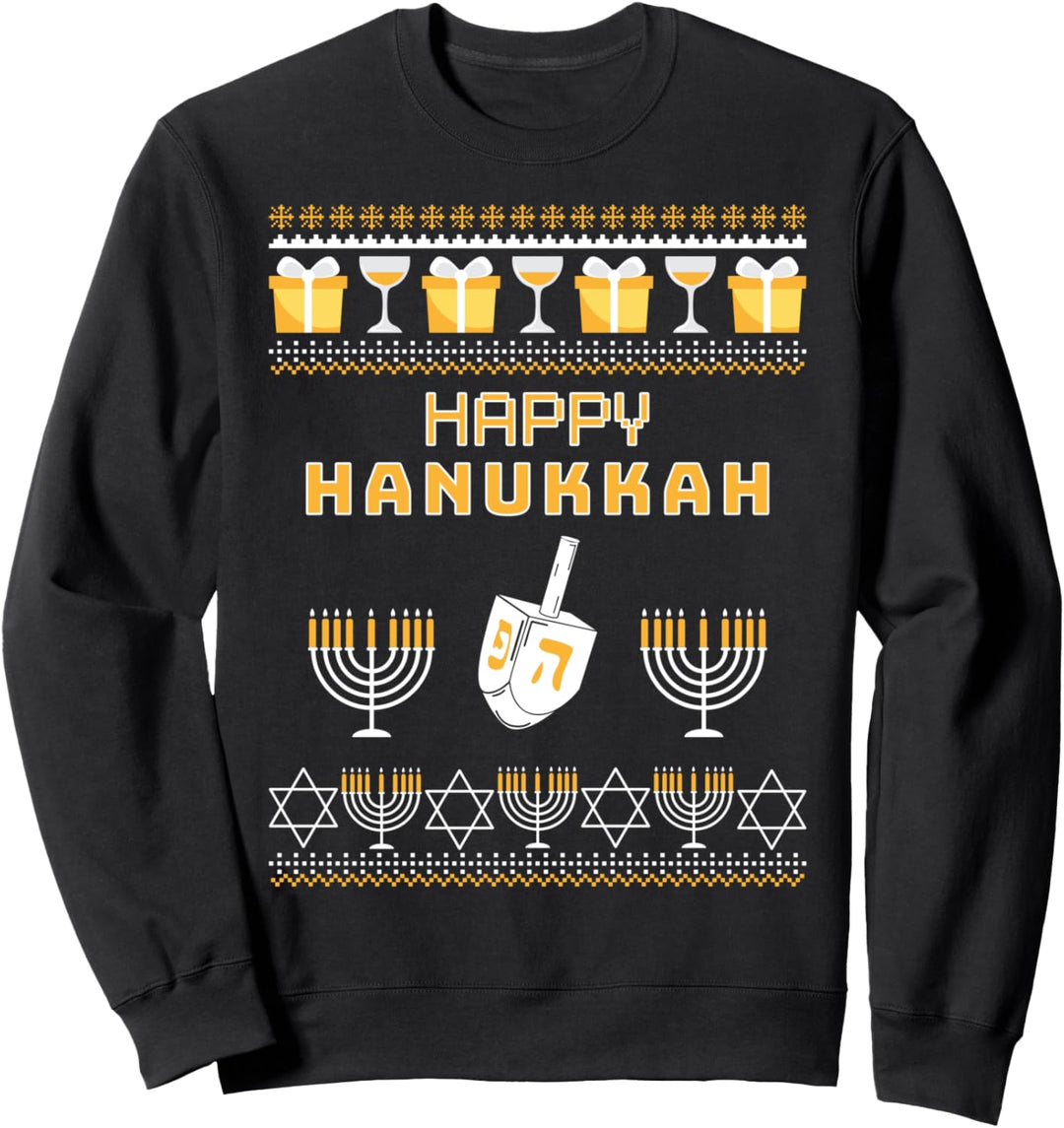 Weihnachten machen Menschen glücklich | hässliche Hanukkah Sweatshirt
