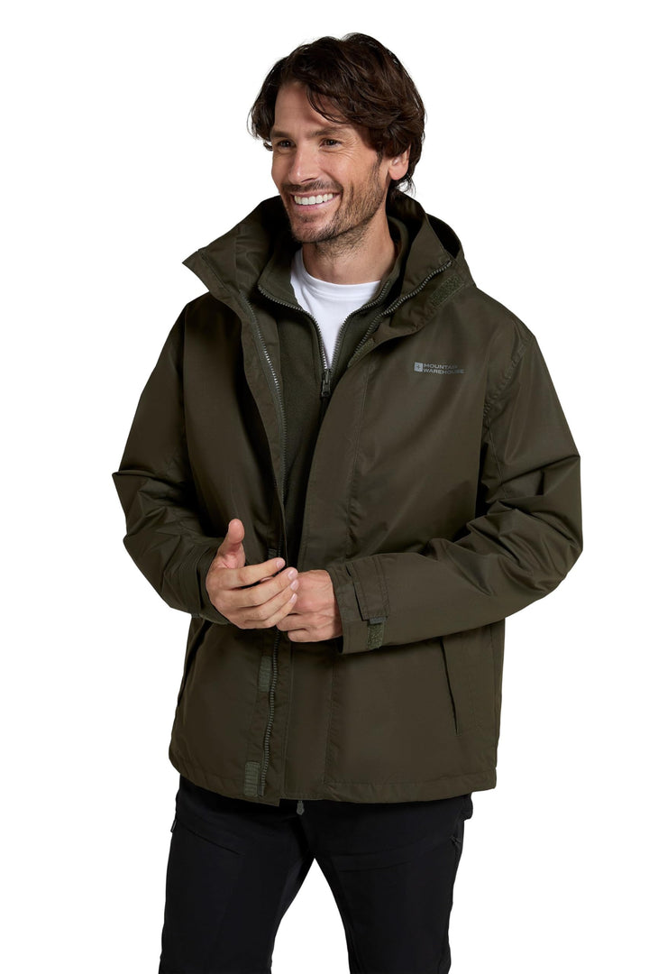 Mountain Warehouse Fell 3-in-1 Herren-Outdoor-Jacke - wasserdichte, atmungsaktive Regenjacke für Her