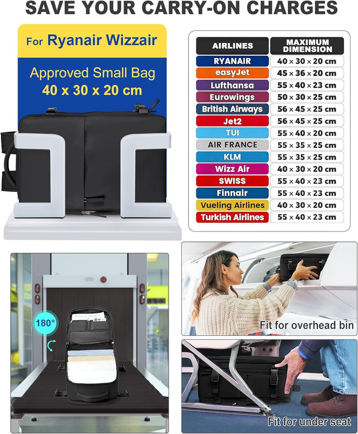 SZLX Ryanair Handgepäck 40x20x25 Rucksack handgepäck Flugzeug Easyjet Handgepäck 45x36x20 Rucksack W