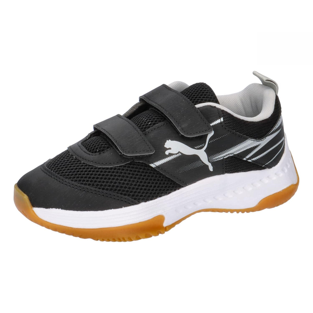 PUMA Unisex Kinder Varion Ii V Jr Indoor Court Shoe 28 EU Black Cool Light Gray Yellow Blaze Gum, 28