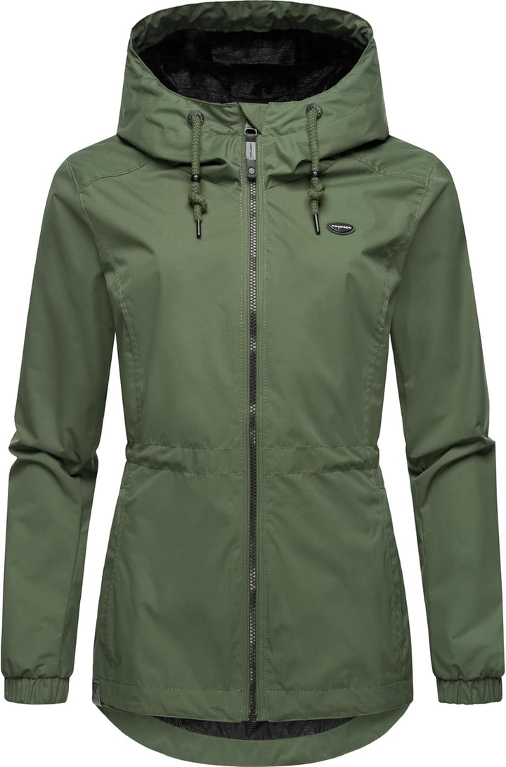 Ragwear Damen Übergangsjacke leichte Jacke kurz wasserdicht (Wassersäule: 4.000 mm) mit Kapuze Danka
